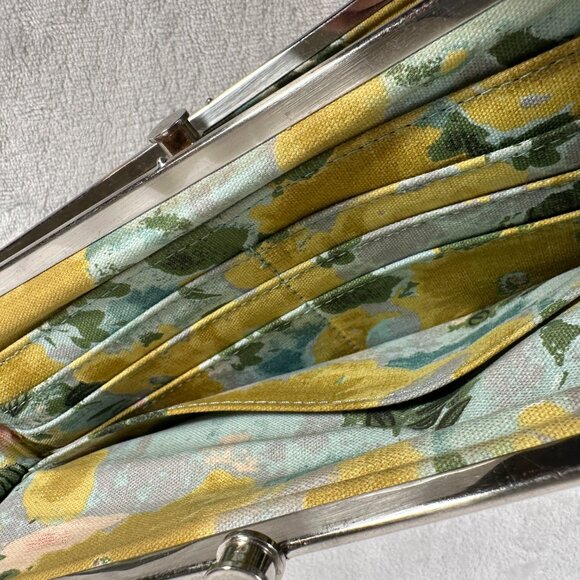 Hobo Lauren Wallet Clutch Genuine Leather Magnetic Double Frame Kiss Lock - Picture 6 of 12